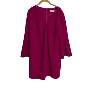 Trina Turk Magenta V Neck Shift Dress 2